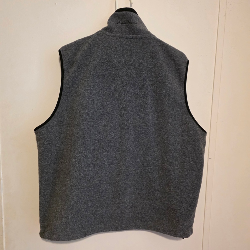 Vintage Eddie Bauer Mens Fleece Vest Size Large Gray Full Zip USA Hiking Outdoor - Picture 3 of 7